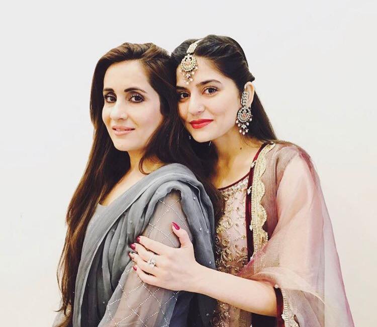 Sanam baloch with Sabreen Hisbani