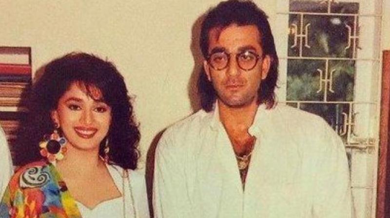 sanjay dutt with Madhuri Dixit